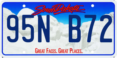 SD license plate 95NB72