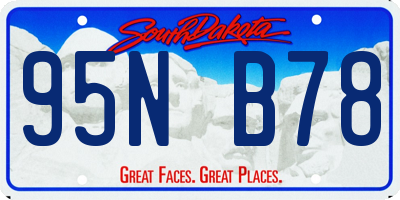 SD license plate 95NB78