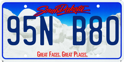 SD license plate 95NB80