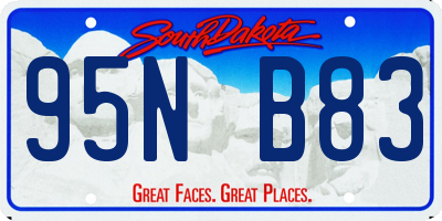 SD license plate 95NB83