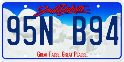 SD license plate 95NB94