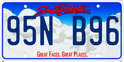 SD license plate 95NB96