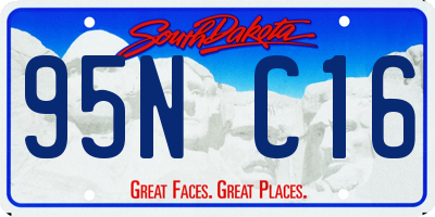 SD license plate 95NC16