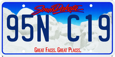 SD license plate 95NC19