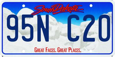SD license plate 95NC20