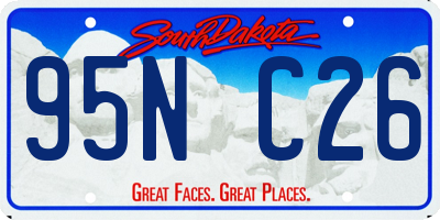 SD license plate 95NC26