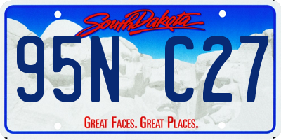 SD license plate 95NC27