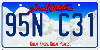 SD license plate 95NC31