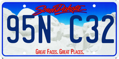 SD license plate 95NC32