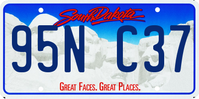 SD license plate 95NC37