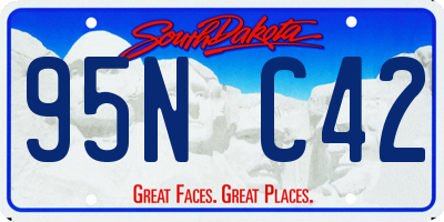 SD license plate 95NC42