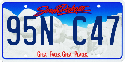 SD license plate 95NC47