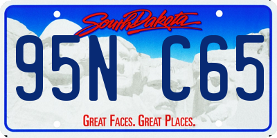 SD license plate 95NC65