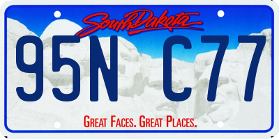 SD license plate 95NC77