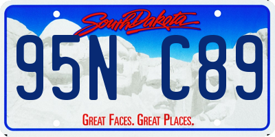 SD license plate 95NC89