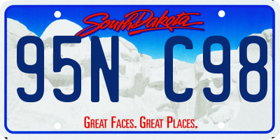 SD license plate 95NC98