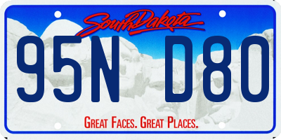 SD license plate 95ND80
