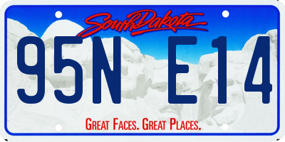 SD license plate 95NE14