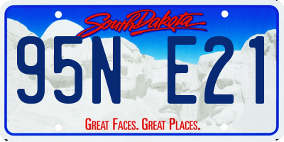SD license plate 95NE21