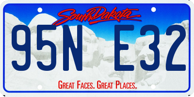 SD license plate 95NE32