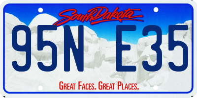 SD license plate 95NE35