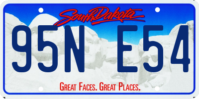 SD license plate 95NE54