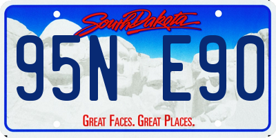 SD license plate 95NE90