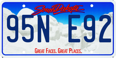SD license plate 95NE92