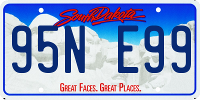 SD license plate 95NE99