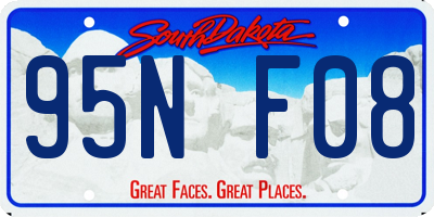 SD license plate 95NF08