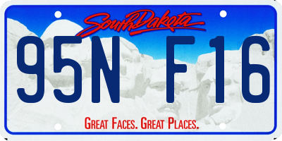SD license plate 95NF16