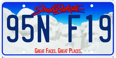 SD license plate 95NF19