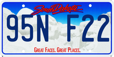 SD license plate 95NF22