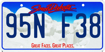 SD license plate 95NF38