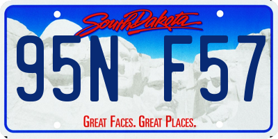 SD license plate 95NF57