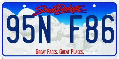SD license plate 95NF86