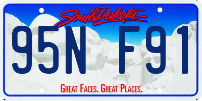 SD license plate 95NF91