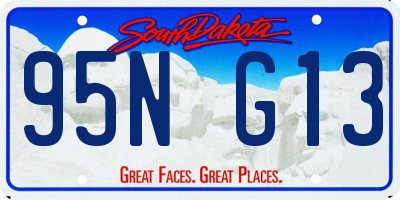 SD license plate 95NG13