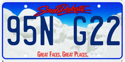 SD license plate 95NG22