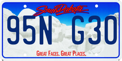 SD license plate 95NG30