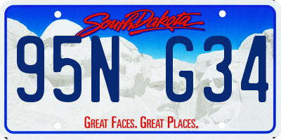 SD license plate 95NG34