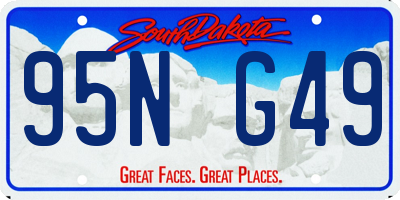 SD license plate 95NG49