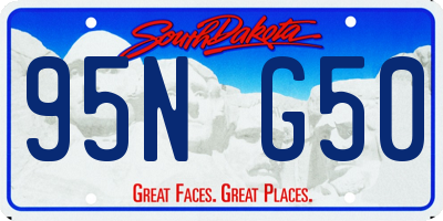 SD license plate 95NG50