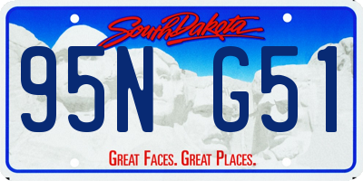 SD license plate 95NG51