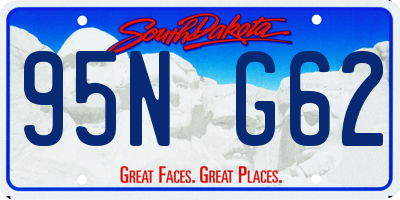 SD license plate 95NG62