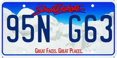 SD license plate 95NG63