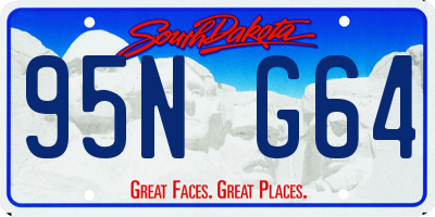 SD license plate 95NG64
