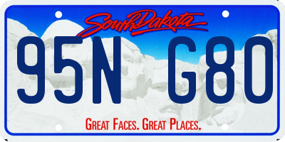 SD license plate 95NG80