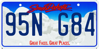 SD license plate 95NG84
