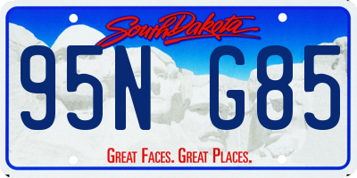 SD license plate 95NG85